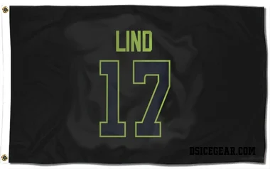 Black Dallas Stars Kole Lind   Flag (3 X 5)