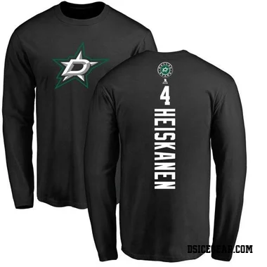 Black Men's Miro Heiskanen Dallas Stars Backer Long Sleeve T-Shirt -