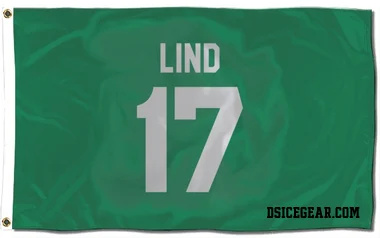 Green Dallas Stars Kole Lind   Flag (3 X 5)