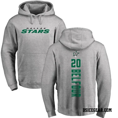 Men's Ed Belfour Dallas Stars Branded Ash Backer Pullover Hoodie